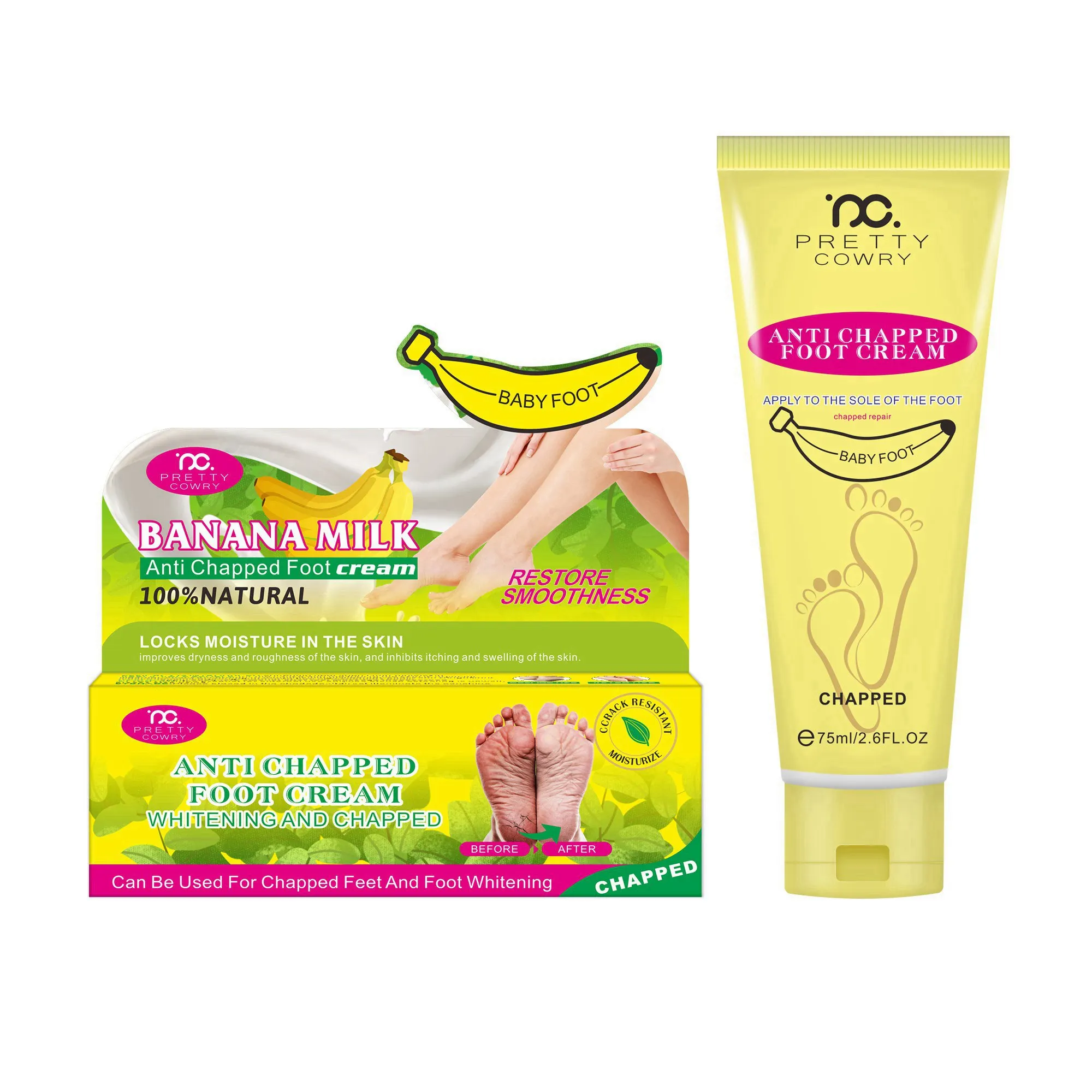 Oem Odm фирменный крем для ног, уход за ногами, отшелушивающий крем, банановый увлажняющий крем для ног