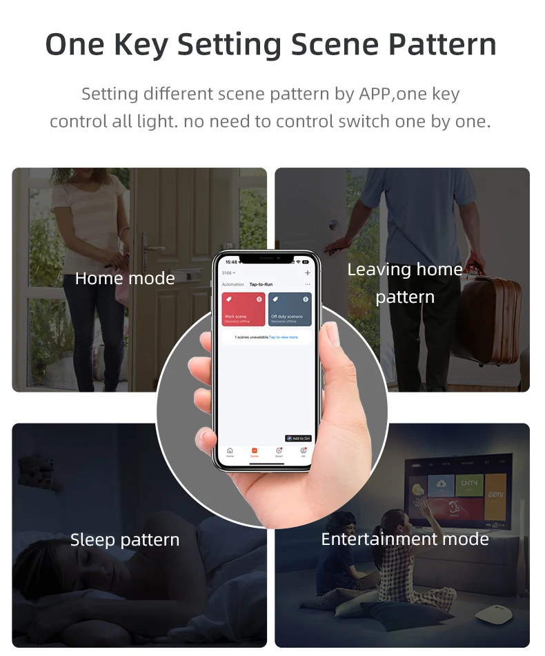 Smart Dimmer Switch Touch APP Voice Control Supports Tuya/Google/Alexa Zigbee Dimming Timer for Waterproof