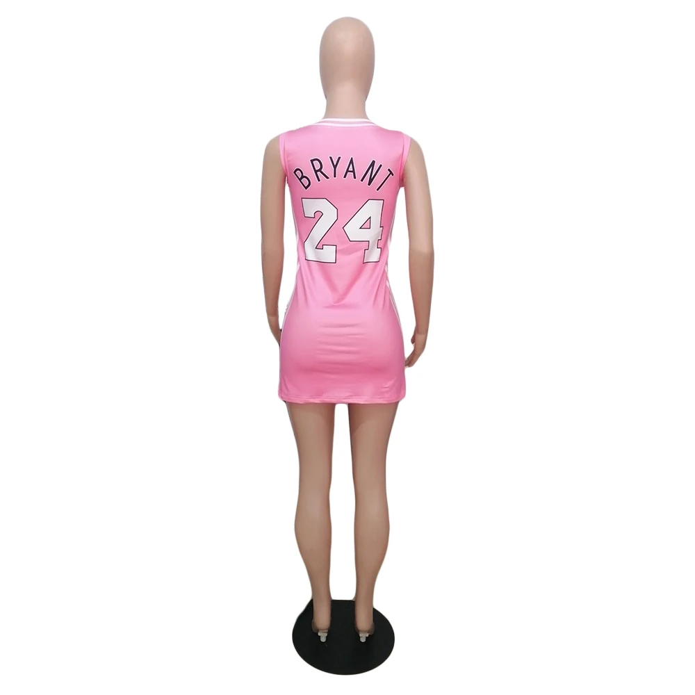 Wholesale Jersey Mini Dress Basketball Sleeveless Bodycon T Shirts