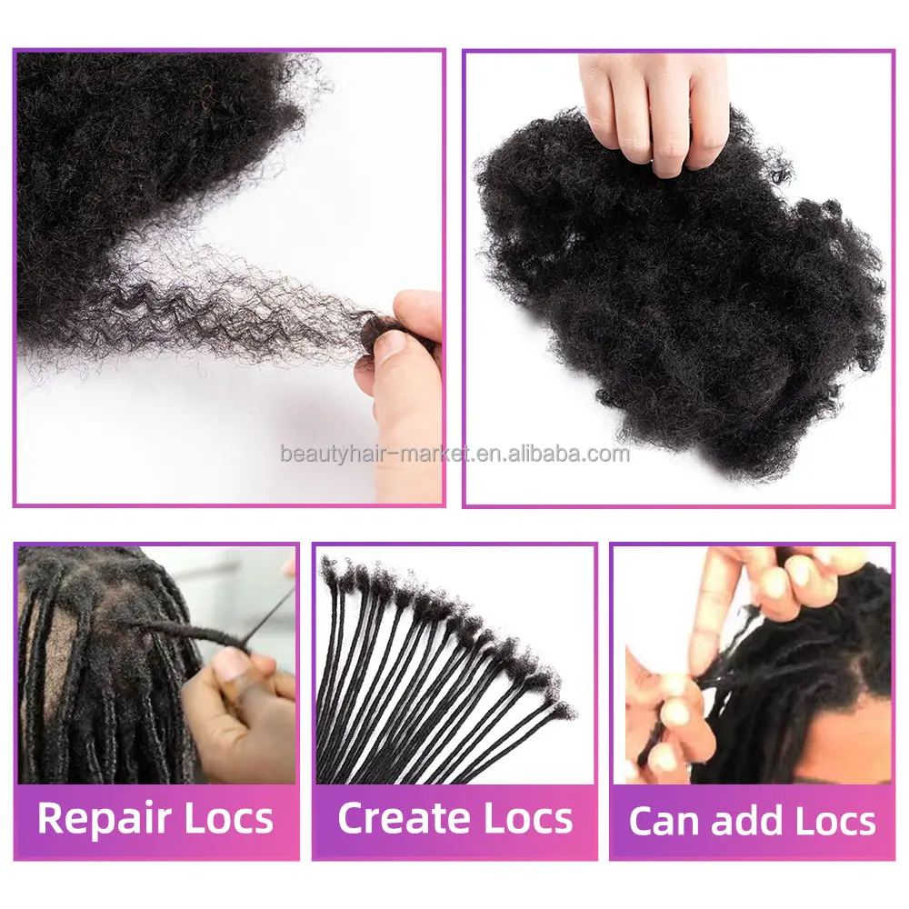 BLT RTS Unprocessed Brazilian Braiding Hair Afro Kinky Bulk Human Hair for Twist Braiding and Repair Locs Hair Extensions