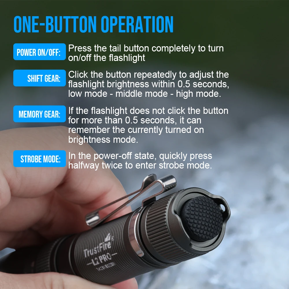 Multi Tool Car Emergency LED 14500 Torch TrustFire L2 Pro 1100 Lumen Pocket EDC Tactical Flashlights