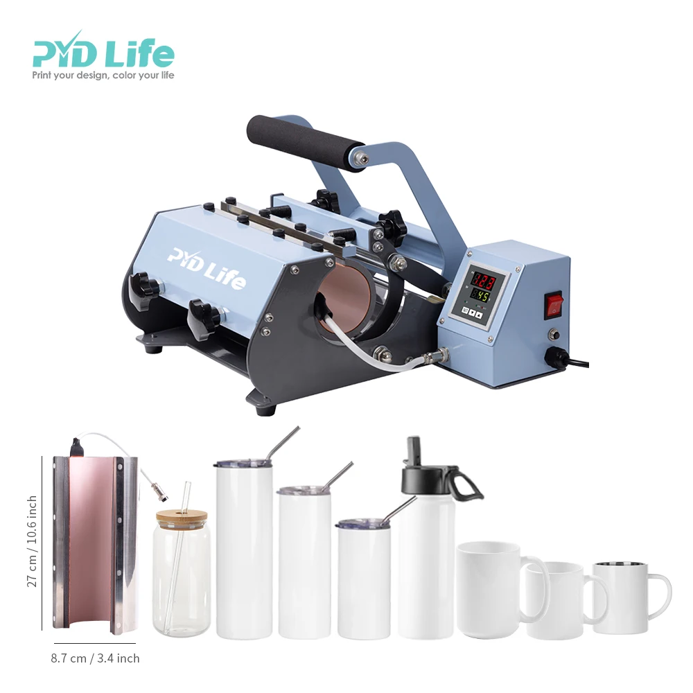 PYD LIFE 2 IN 1 TUMBLER HEAT PRESS MACHINE  HOW TO USE A TUMBLER PRESS FOR  SUBLIMATION 