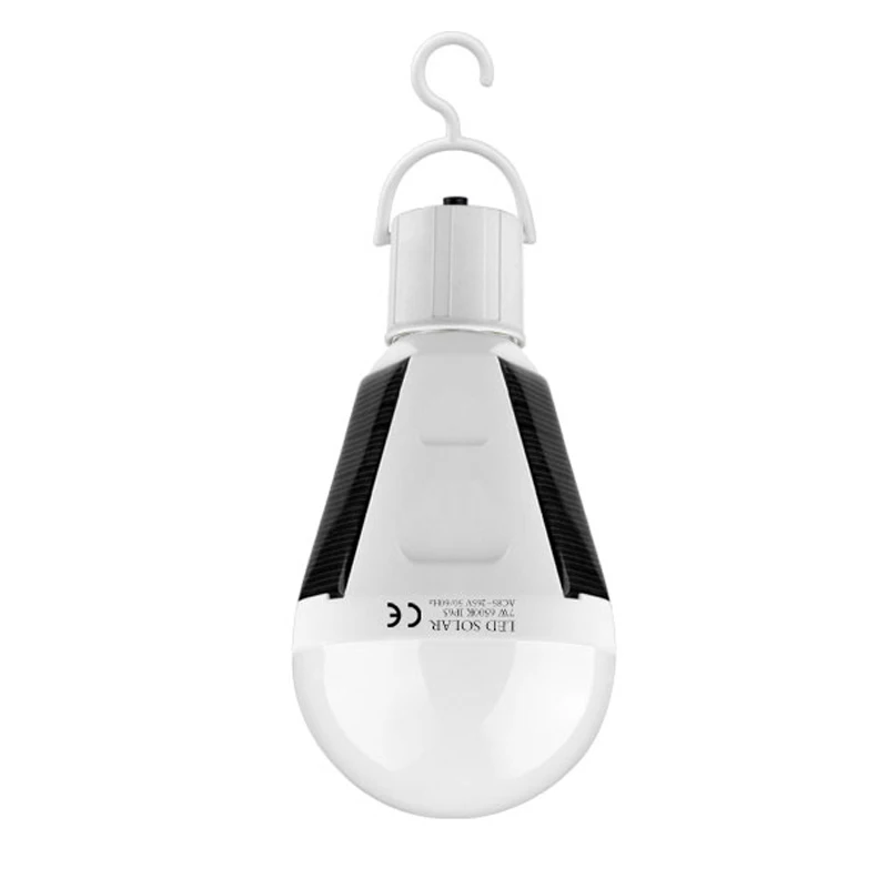 Solar LED Bulb Portable E27 Rechargeable LED Solar Lamp 7W 12W 85V-265V White Light for Camping Hiking Emergency Hurricanes