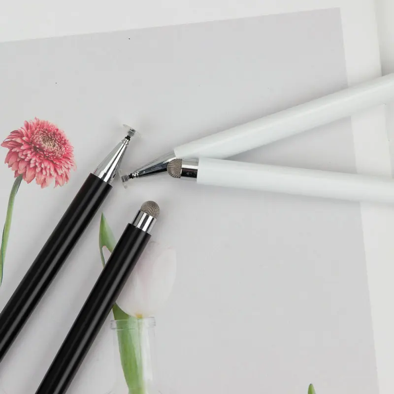 High Sensitive Compatible Swiftly Touch Pen Promotional 2 in 1 Multi Funtion Double Heads Disc Pen with Magnet Cap