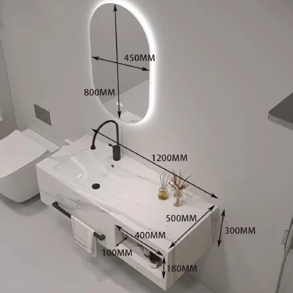 New Wall Mounted Sintered Stone Basin Marble Bathroom Sink Face Wash