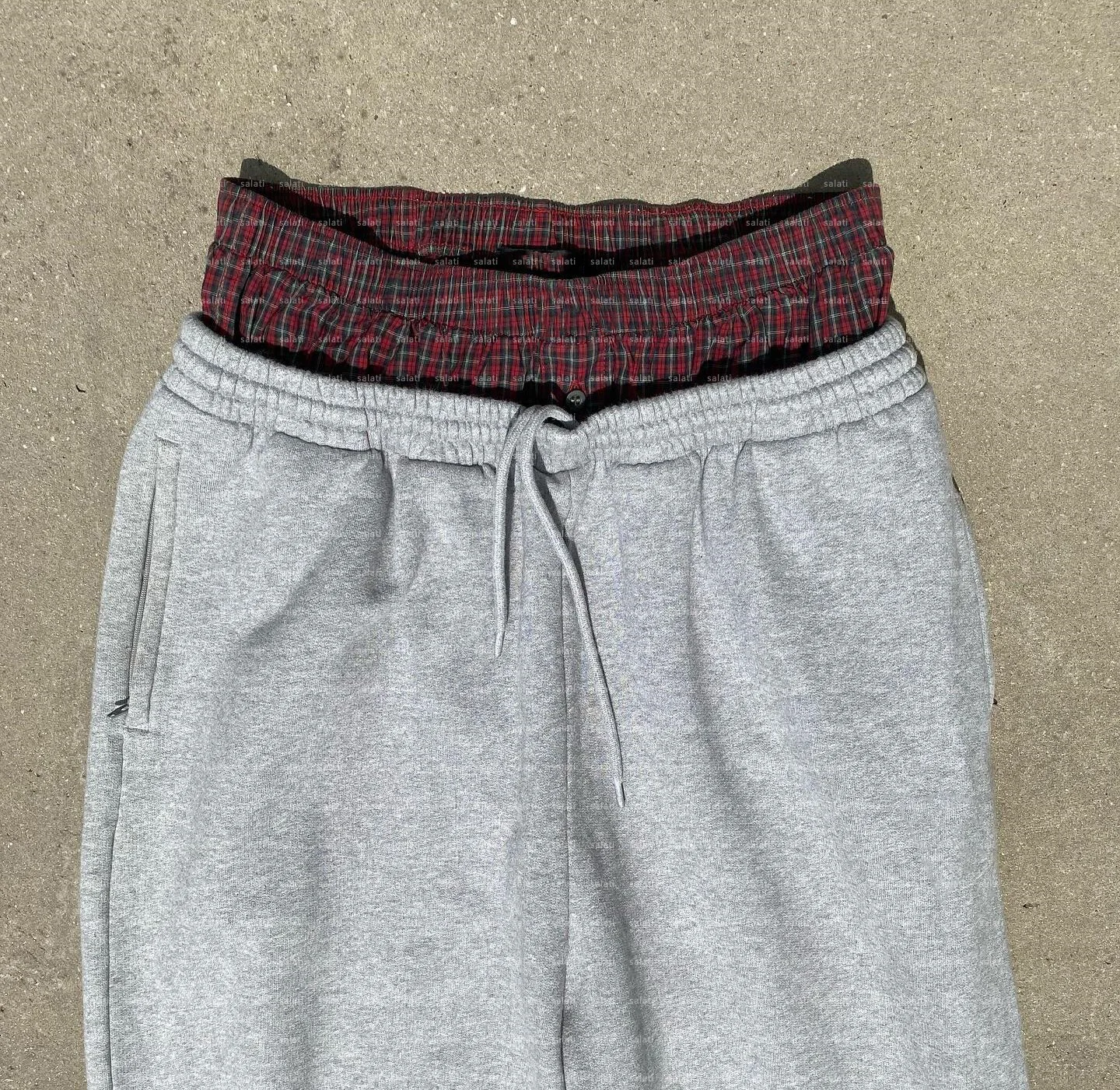 Custom Loose Trousers Blank Wide Leg Sweat Pants 100% Cotton French Terry Double Waist Straight Trackpants Flared Sweatpants Men gallery 3