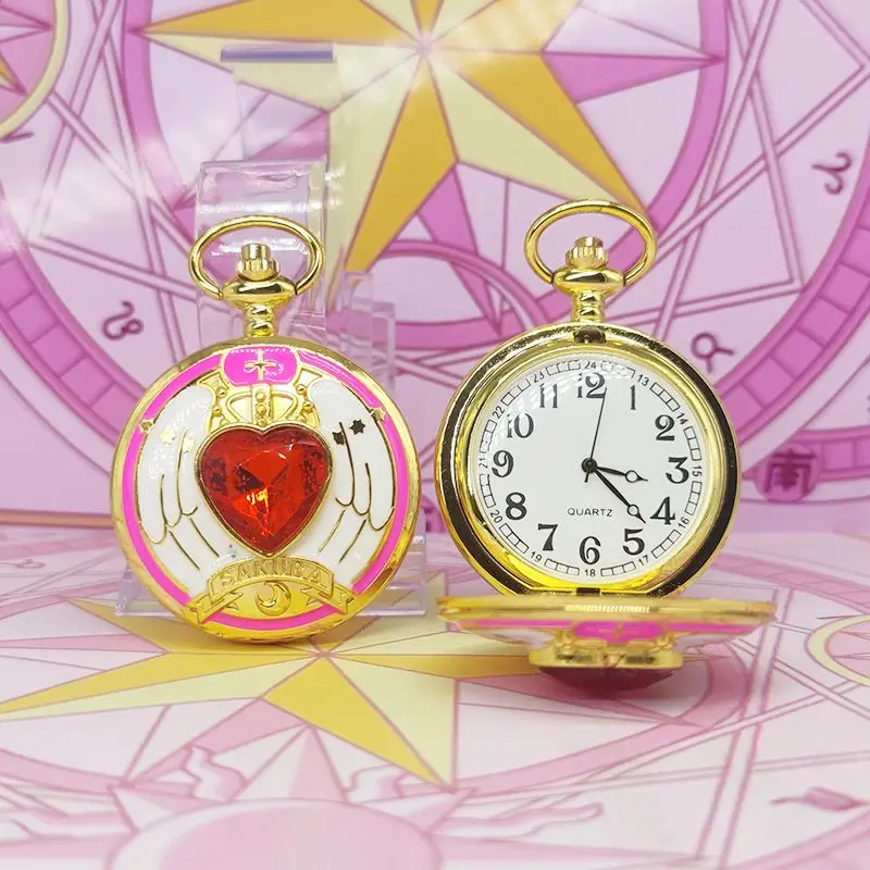 Wholesale Gold Necklace Pendant Steampunk Clock Sakura