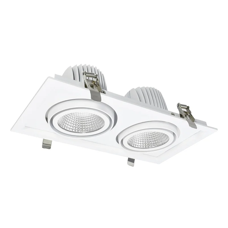 Best Selling in Africa India Aluminum Housing Two Moving Heads 7W 10W 12W 15W COB Square LED Downlight