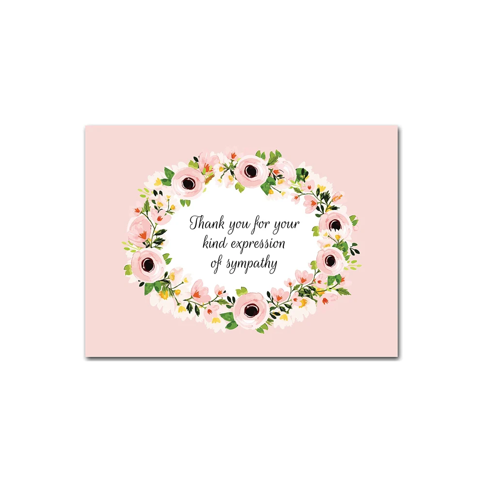 Source Funeral Thank You Card With Envelope Blank Flower Sympathy ...