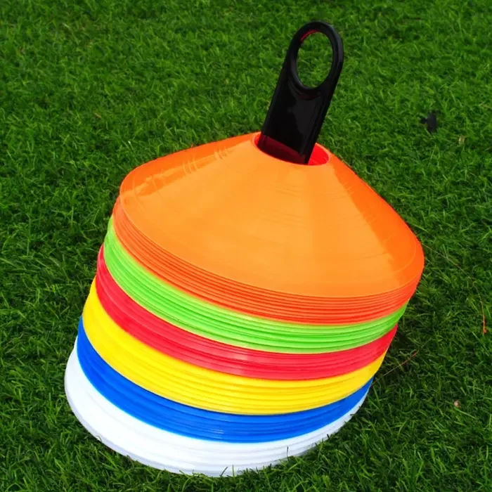 Benutzerdefiniertes Logo, farbenfrohes Fußball-Sport-Geschwindigkeits-Agility-Trainingsset, Fußball-Disc-Kegel