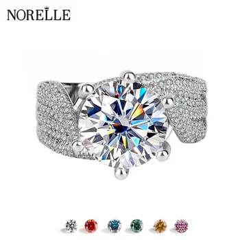 2025 Luxury Fine 5 Carat Moissanite Ring for Women 925 Sterling Silver Wedding Engagement Ring Irregular Full Diamond Vibe Gifts