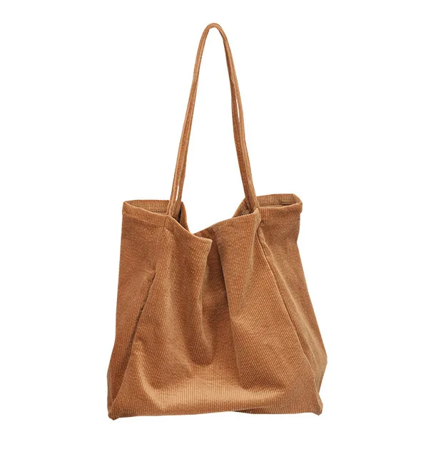 Beaguful Corduroy Shoulder Tote Bag For Women – Large Capacity Casual Handbag With Zipper & Inner Pockets - View #8