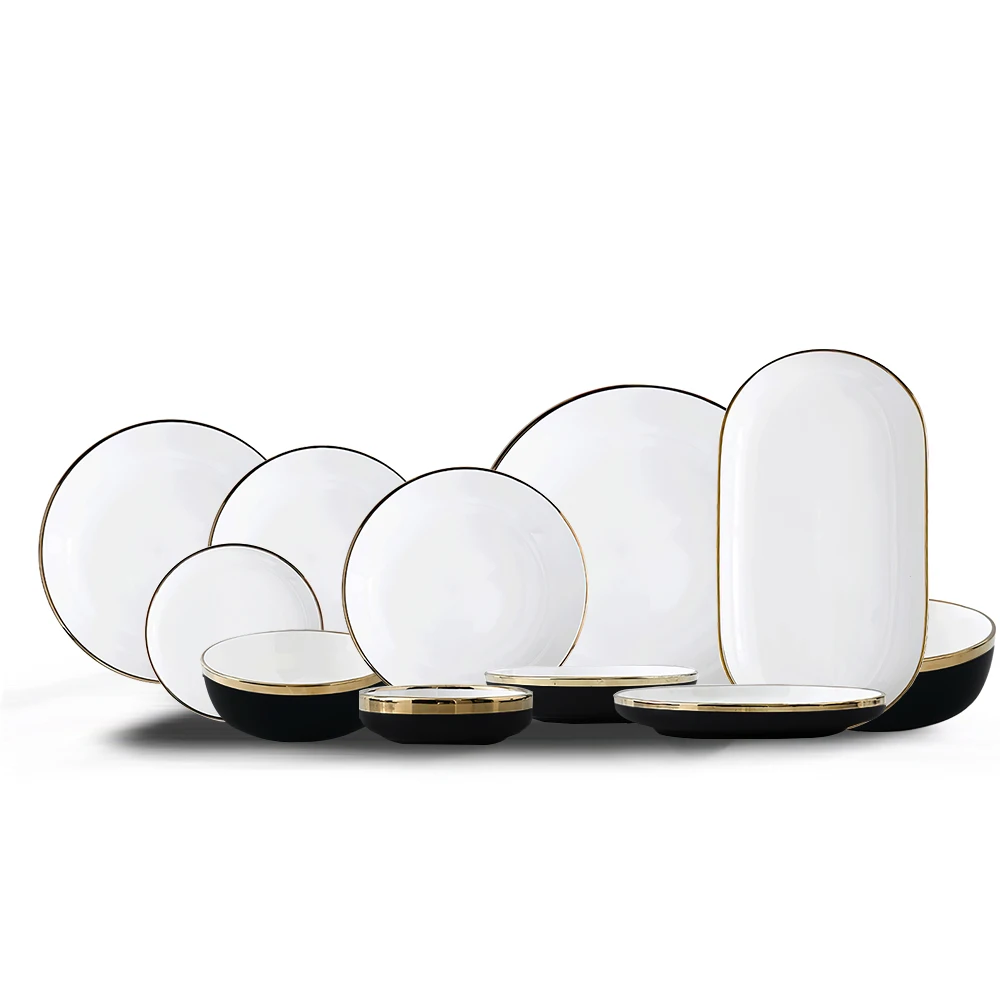 Готовая к отправке Посуда Миски тарелки столовая посуда Западный керамический набор посуды для