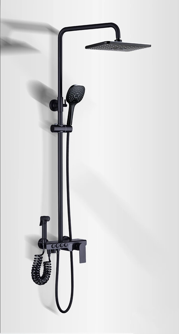 Juego de mezclador de ducha fría y caliente para baño de pared cromado