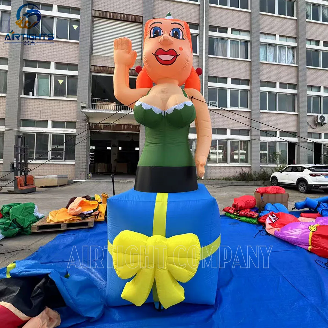 Wholesale Price Oxford Cloth Inflatable Sarah Holland Girl Doll Balloon  with Age Banner