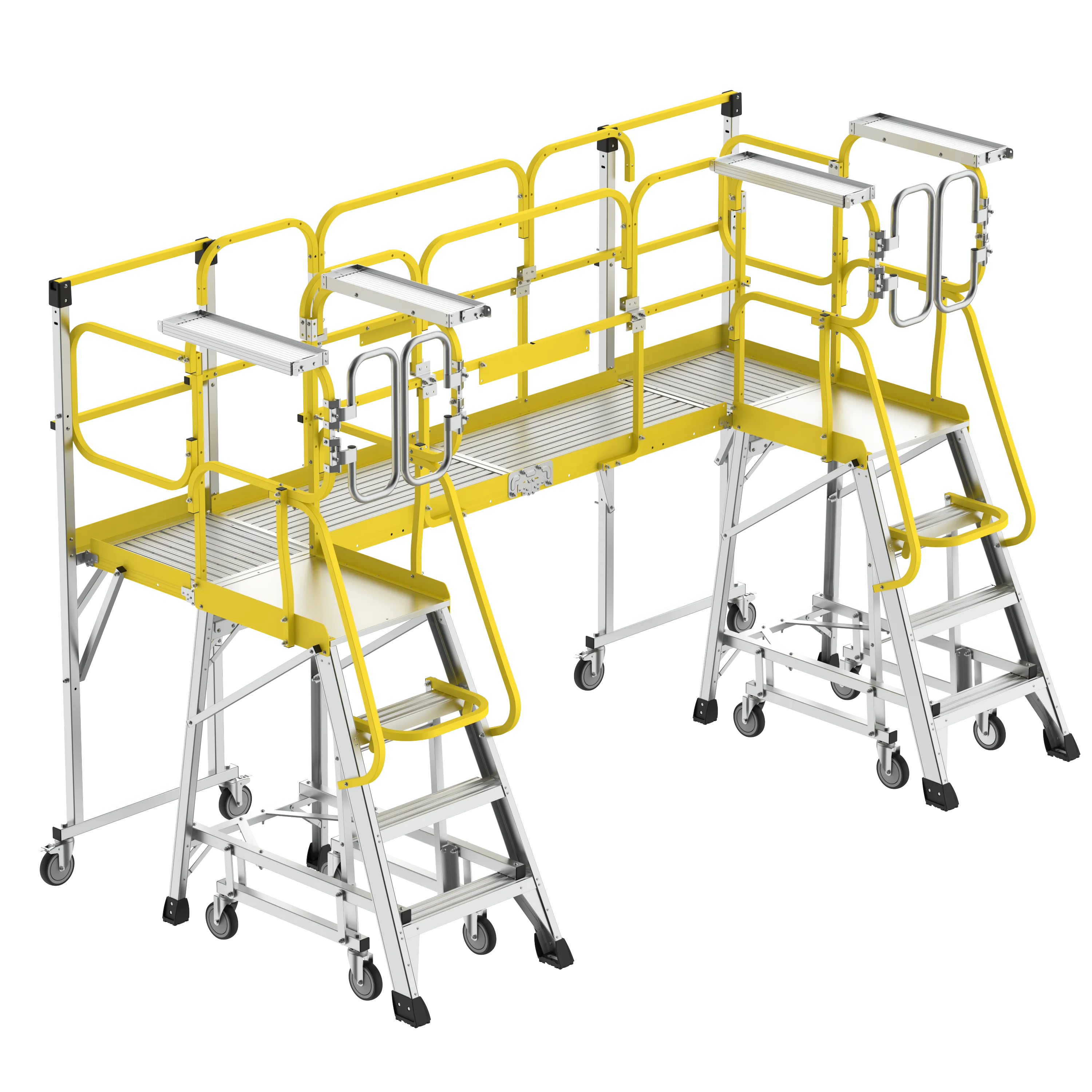 Customized Madular Aluminum Assembly Handrail Work Platform Stairs Aluminum Movable Step Work Platform Insulation Ladders