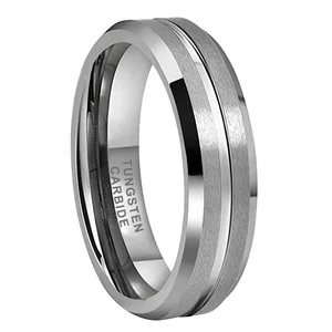 Coolstyle Jewelry 6mm Grooved Beveled Wholesale Dropshipping Tungsten Carbide Ring for Men Women Fashion Engagement Wedding Band