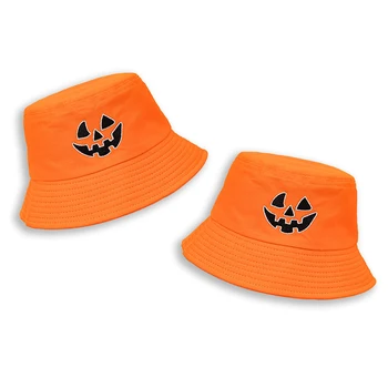 Design custom adults casual party bucket hat embroidery logo cotton bucket halloween hats
