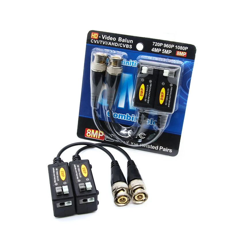 4 COPPIE TRASMETTITORI BNC VIDEO BALUN 8 MP AHD TVI CVI CVBS VIDEOSORVEGLIANZA - Foto 9