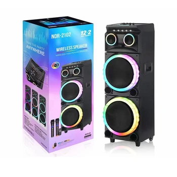 profession trolley Remote control wireless microphone speakers high quality square dance outdoor speakers NDR-2102 active