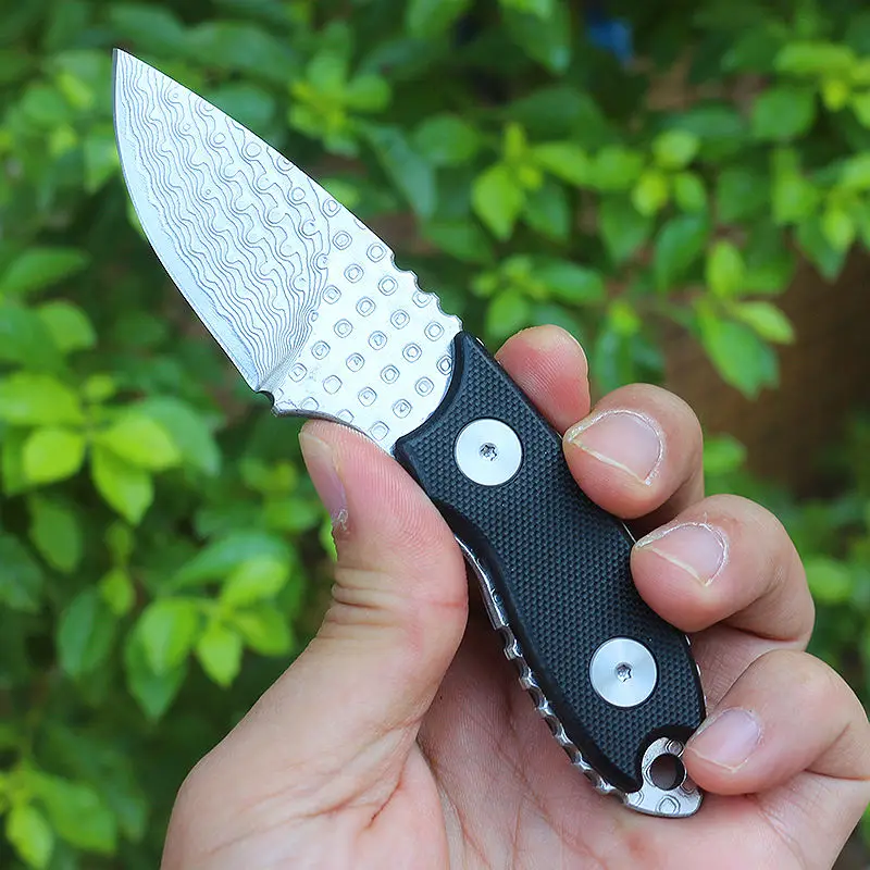 Премиум Дамасская сталь открытый нож с фиксированным лезвием охотничий рыболовный ручкой G10