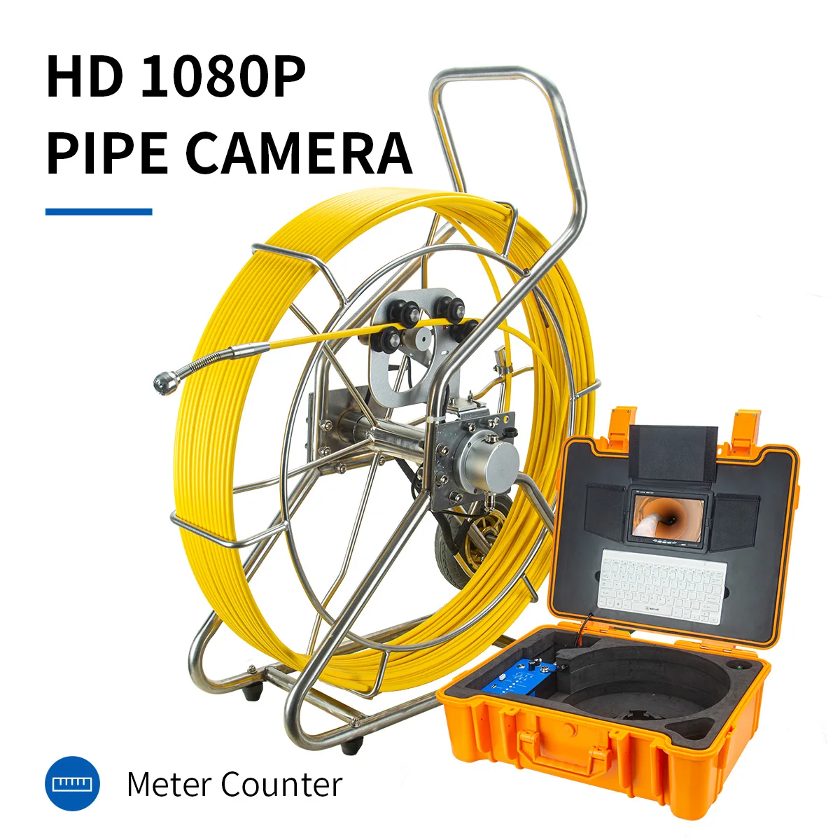 Factory Wholesale Sewer CCTV Pipe Camera 1080P Camera Waterproof IP68 9inch Screen Keyboard Industrial Video Inspection Camera supplier