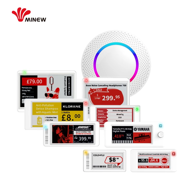 Minew ESL Demo Shelf Label Electronic Abs Wireless Price Labeling System Digital Price E Tags