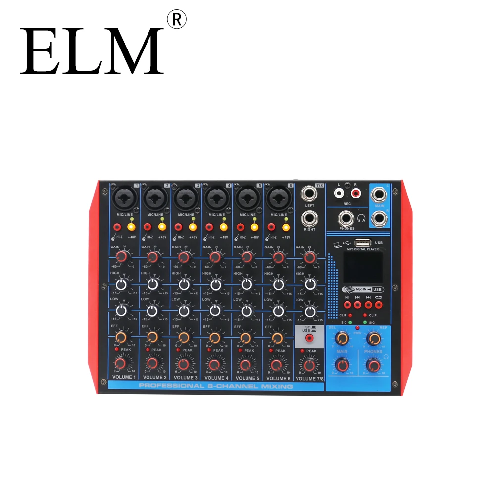 8 Channel Mixing Console - USB Audio Interface Streaming