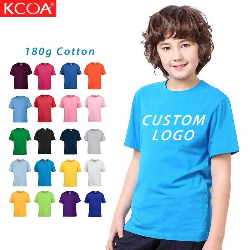 Ready to Ship High Quality Short Sleeve O-neck 180gsm Cotton Kids T Shirts