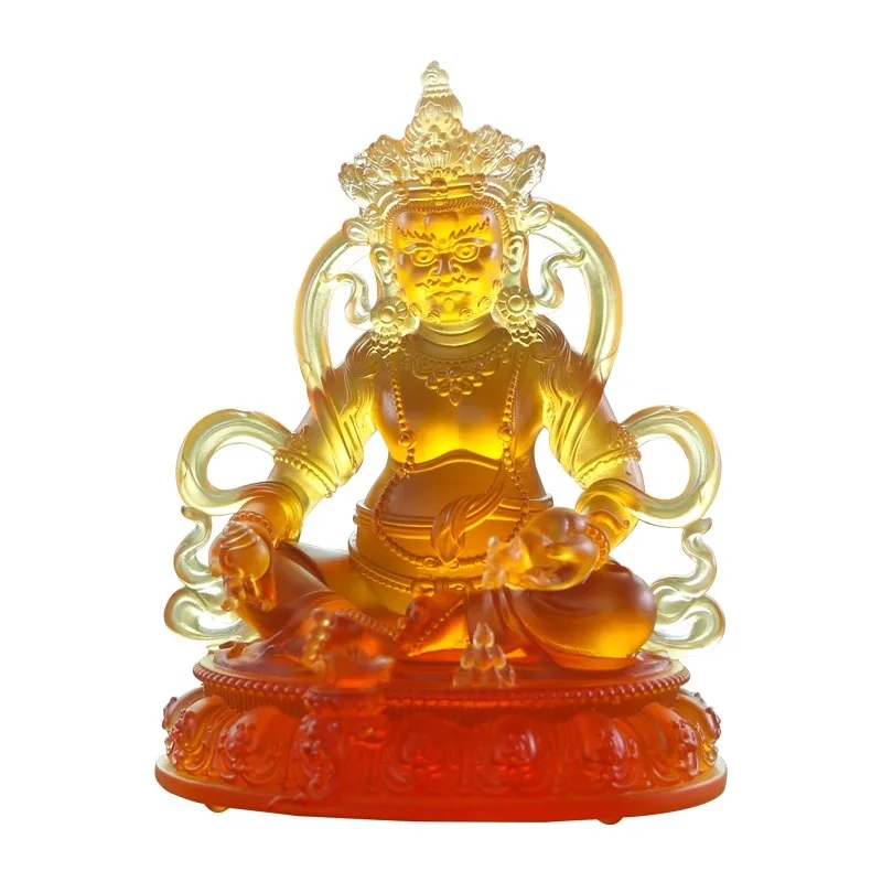New 2024 God of Wealth with Five Surnames Glass Buddha Statue for Homes/temples