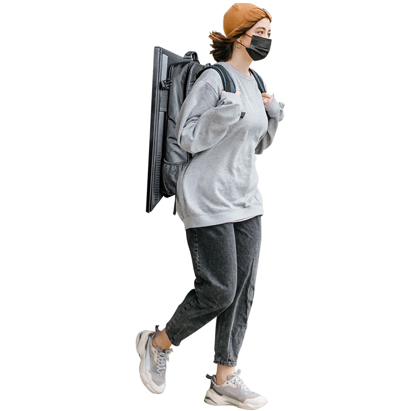 Backpack Walking Billboard 27 Inch Indoor Outdoor Android LCD Advertising Players Mobile Digital Signage Display