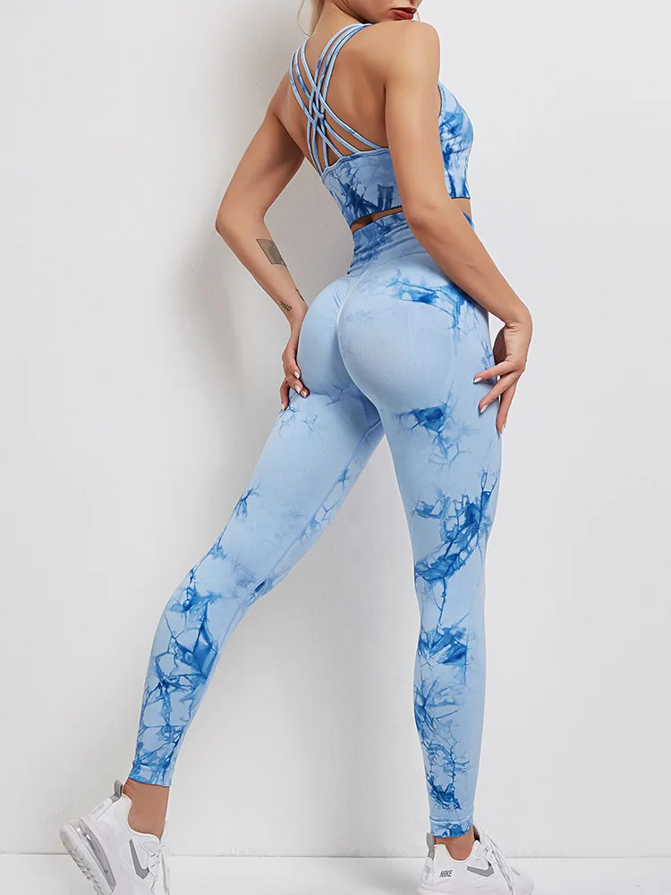 2pcs tie dye wholesale yoga wears