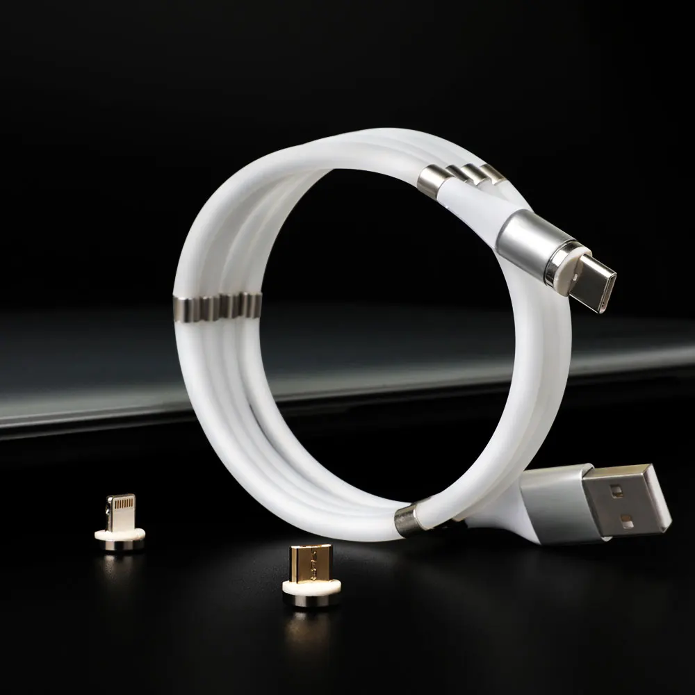 Лидер продаж, магнитный USB-кабель 3 в 1 с легкой катушкой, магнитный кабель для передачи данных для iphone