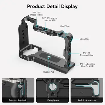 SmallRig A7C Aluminum Alloy Full Cage Camera for Sony A7C, Integrated Cold Shoe, With Quick Release Plate for Arca-Swiss and detail image