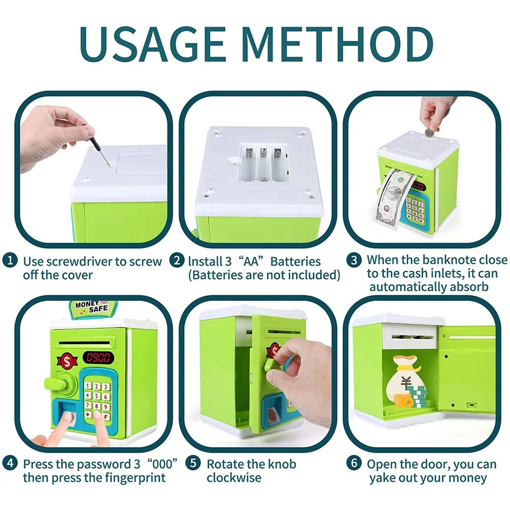 Acquista Salvadanaio elettronico MINI ATM Salvadanaio con password simulata  impronta digitale Salvadanaio per contanti