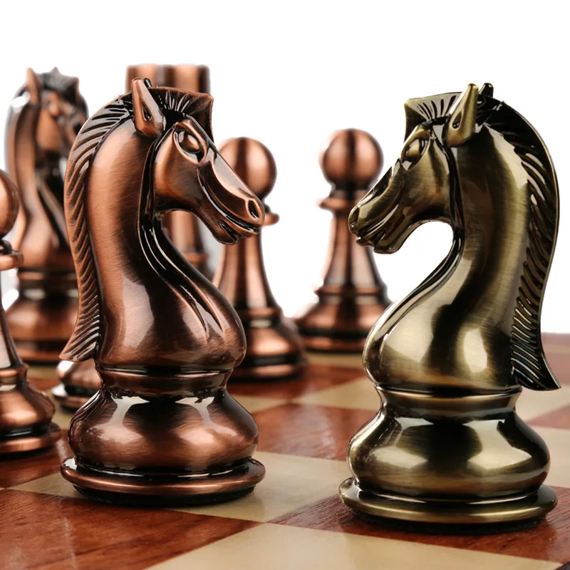 Conjunto de tabuleiro de peças de xadrez de luxo Warly Metal de latão  sólido 30,48 cm — comprar a preços baixos na loja online Joom