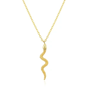 POLIVA 925 Sterling Silver Snake Pendant Necklace 18K Gold & Rhodium Plated Trendy Link Chain Jewelry