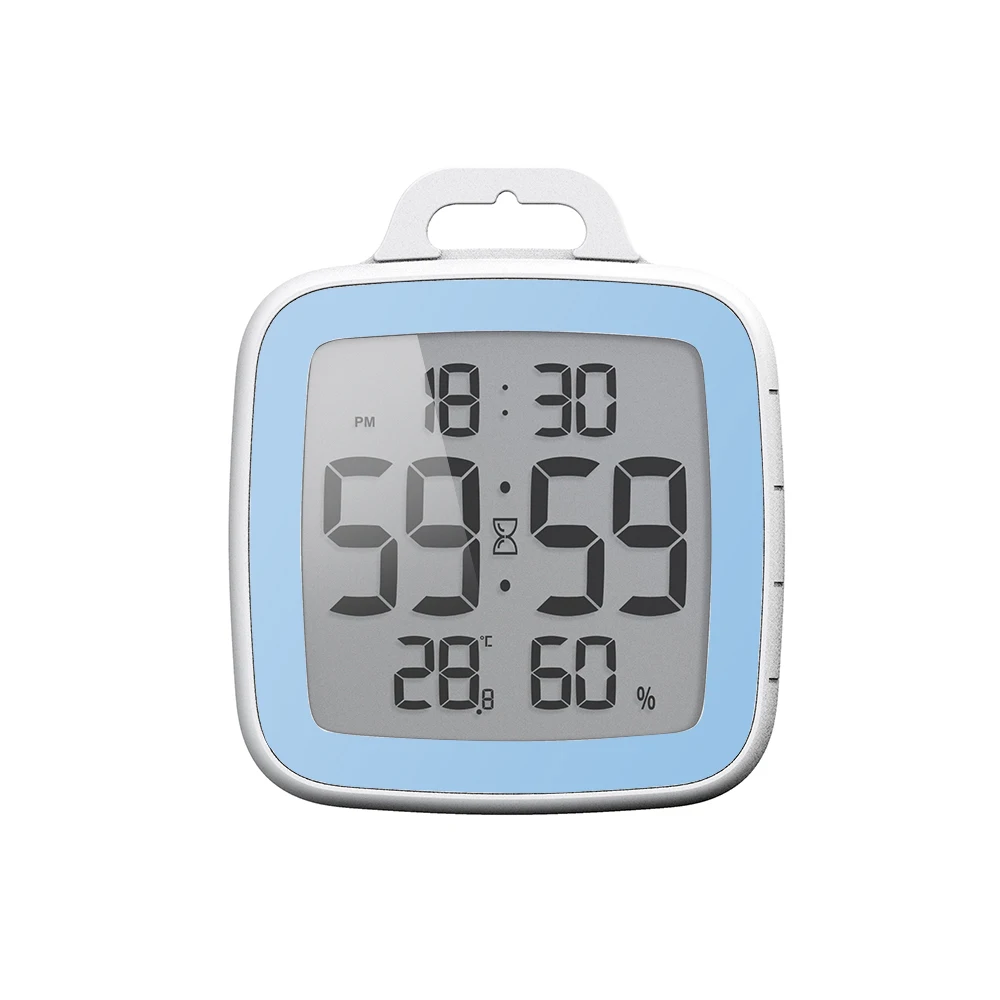 Digital Bathroom Shower Clock with Alarm & Large LCD Display