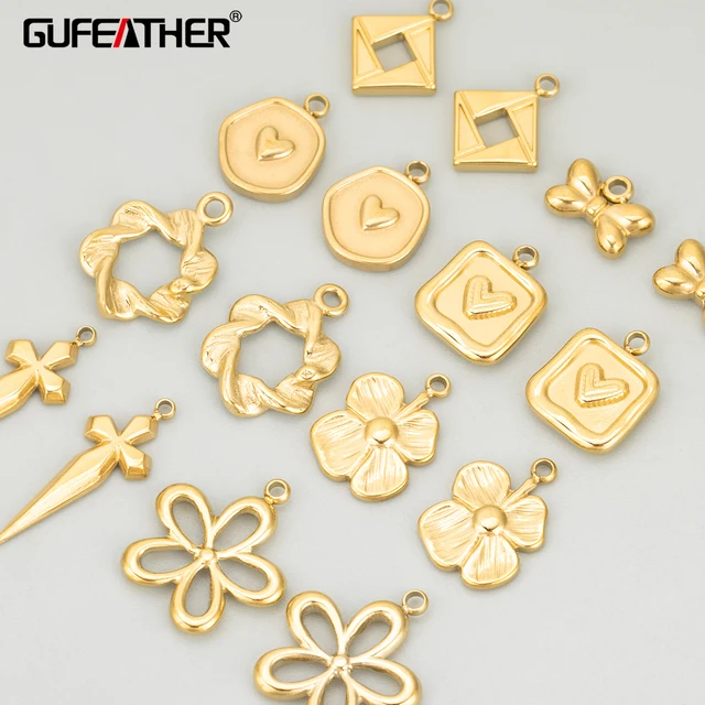 MF06  jewelry accessories,316L stainless steel,nickel free,charms,diy pendants,necklace making findings,4pcs/lot