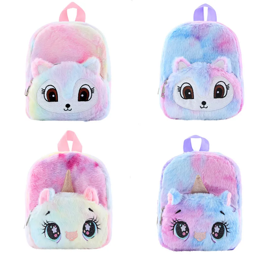 fluffy unicorn school bolsa