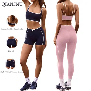 Wholesale High Quality Seamless Workout Yoga Suit Gym Fitness Yoga Wear Square Neck Sport Bra High Waist Legging Yoga Set Women