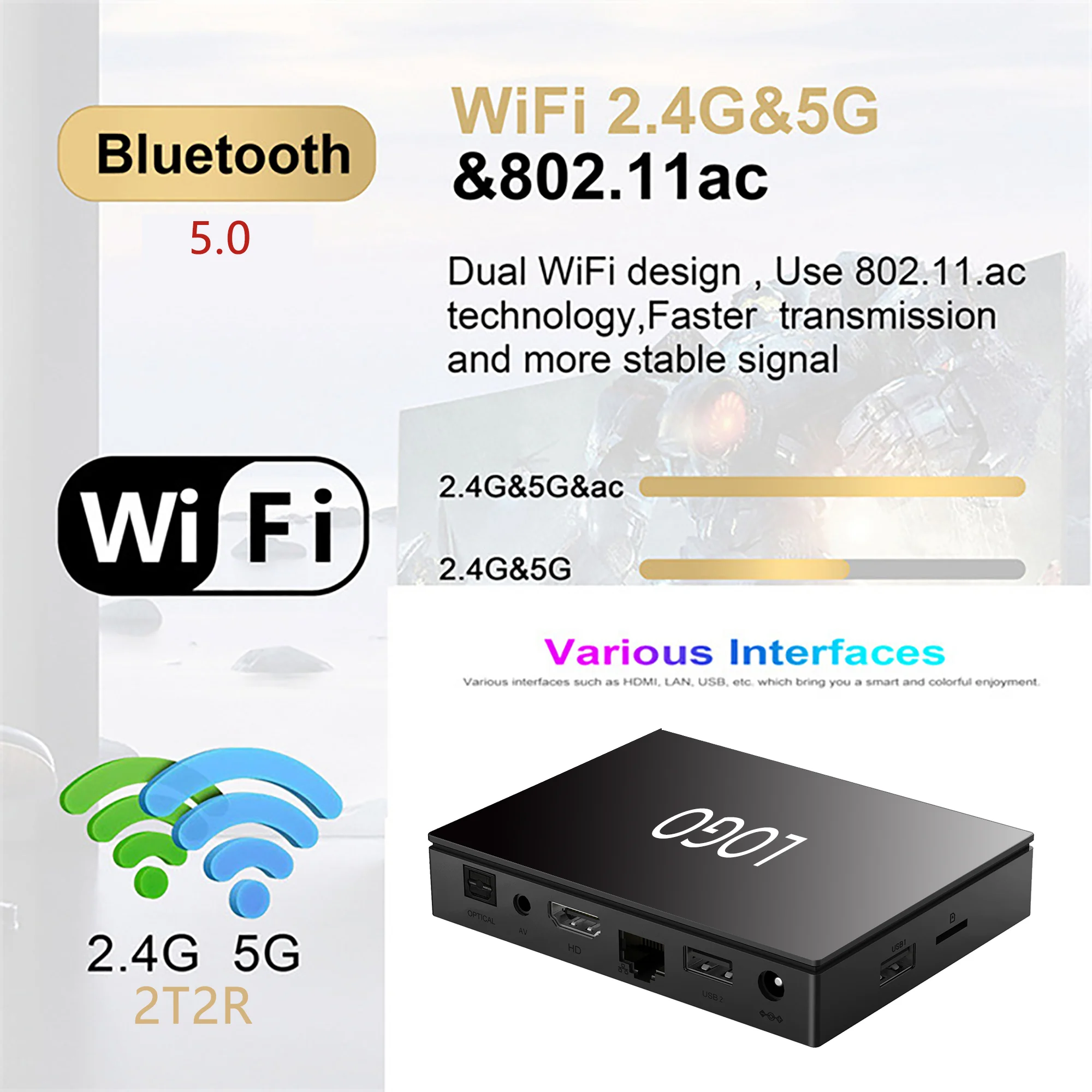 Uuvision 4GB 32GB Andorid11 Smart Tv Box Crystal Android  Set Top Box NEW IP