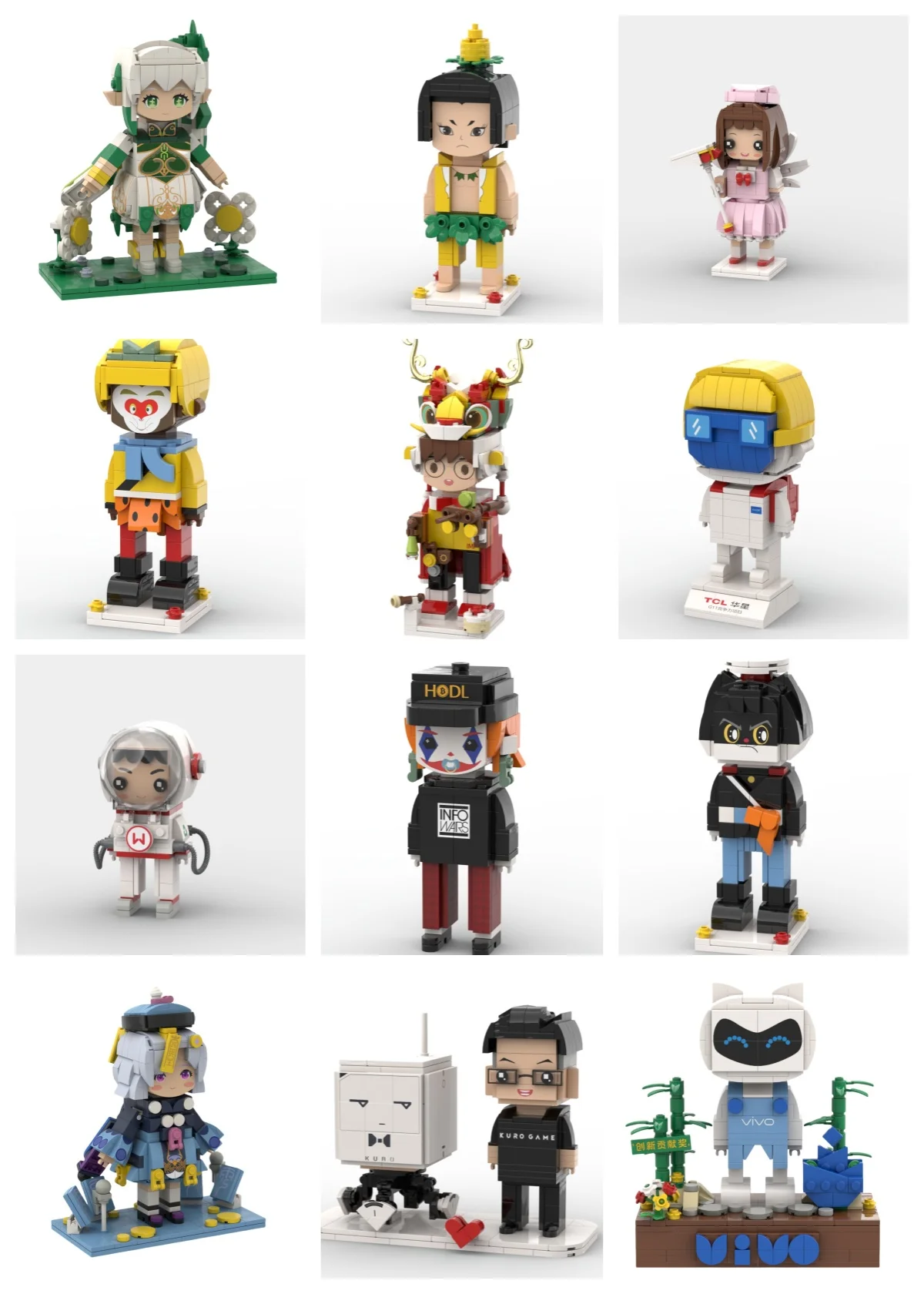 Jizai Anime Figure Custom Brick Figures Minionss Anime Figure 3d MOC Building Blocks Custom Cartoon Brick