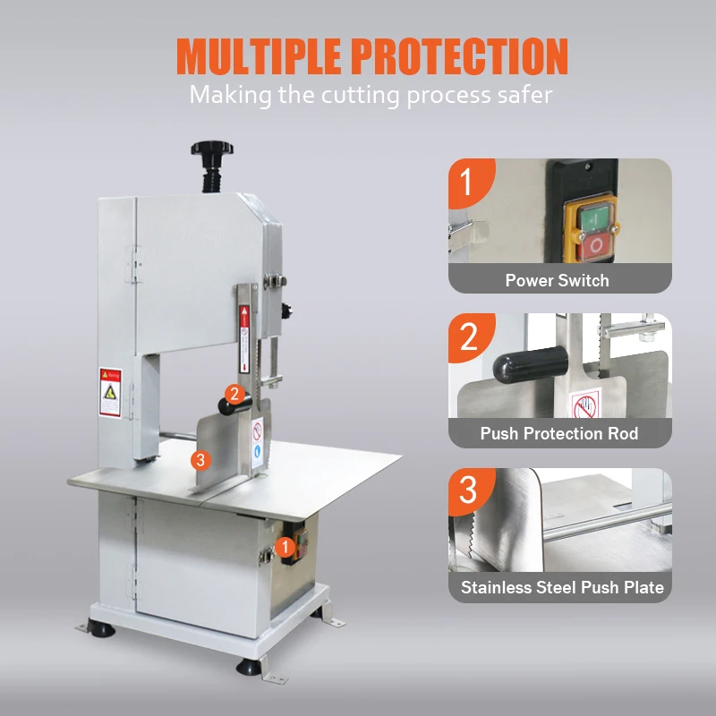 JKB-210T Most Popular in 2024 Meat Electric Butchers Bone Saw Machine Chicken Cutter on Sale manufacture