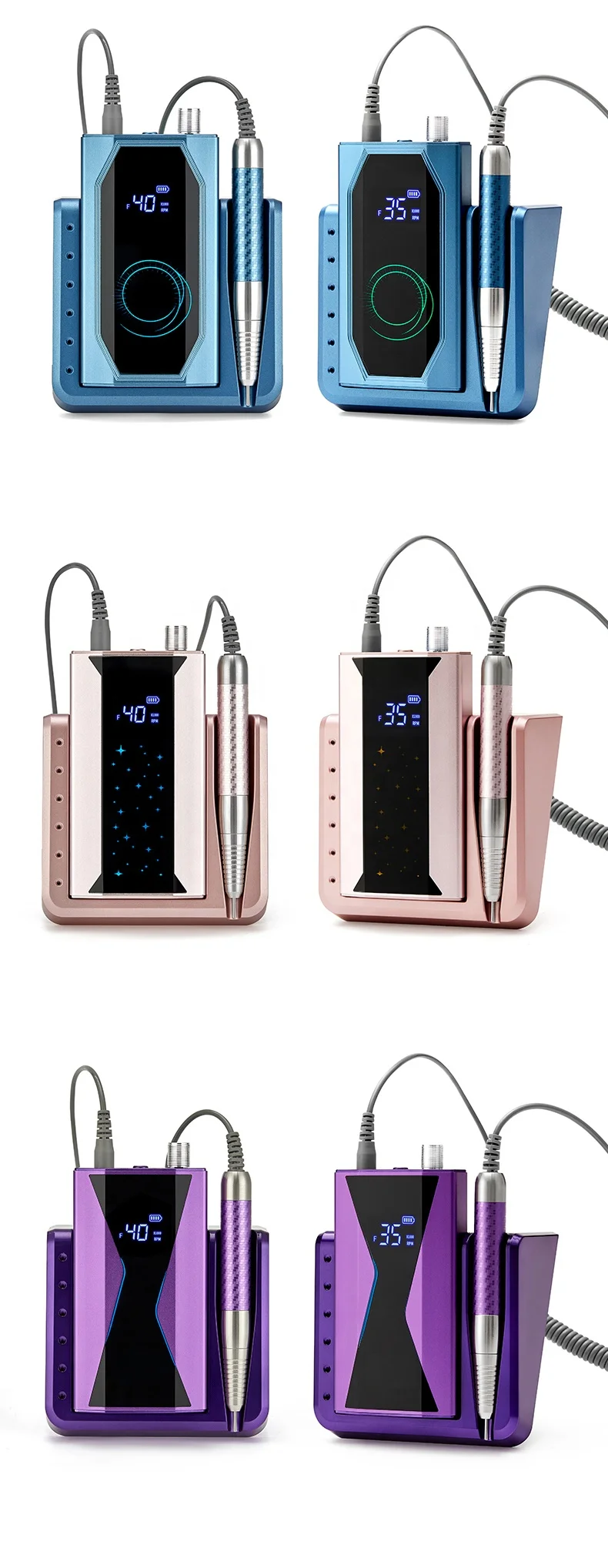 AT-NDB-181 Nail Drill Cordless Electric File Rechargeable Machine for DIY Nail Art Salon and Home manufacture