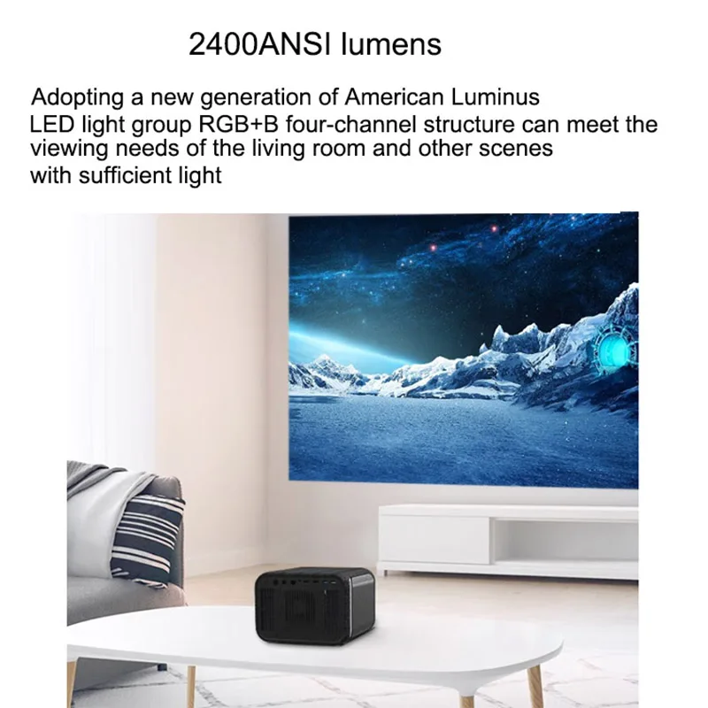 J1 Android Smart Mini Projecteur Full HD 1080P Portable LED Projetor 4K 2400 Lumen Home Theater DLP DMD Video Projector