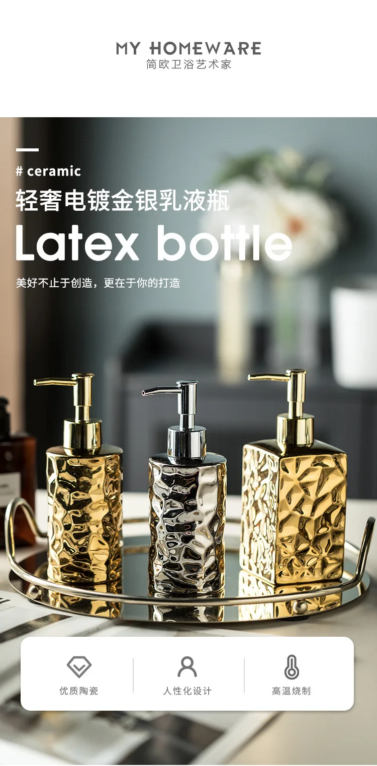product elegant ceramic dispensers for hotels  clubs   press bottles for shampoo body wash hand soap  conditioner-1