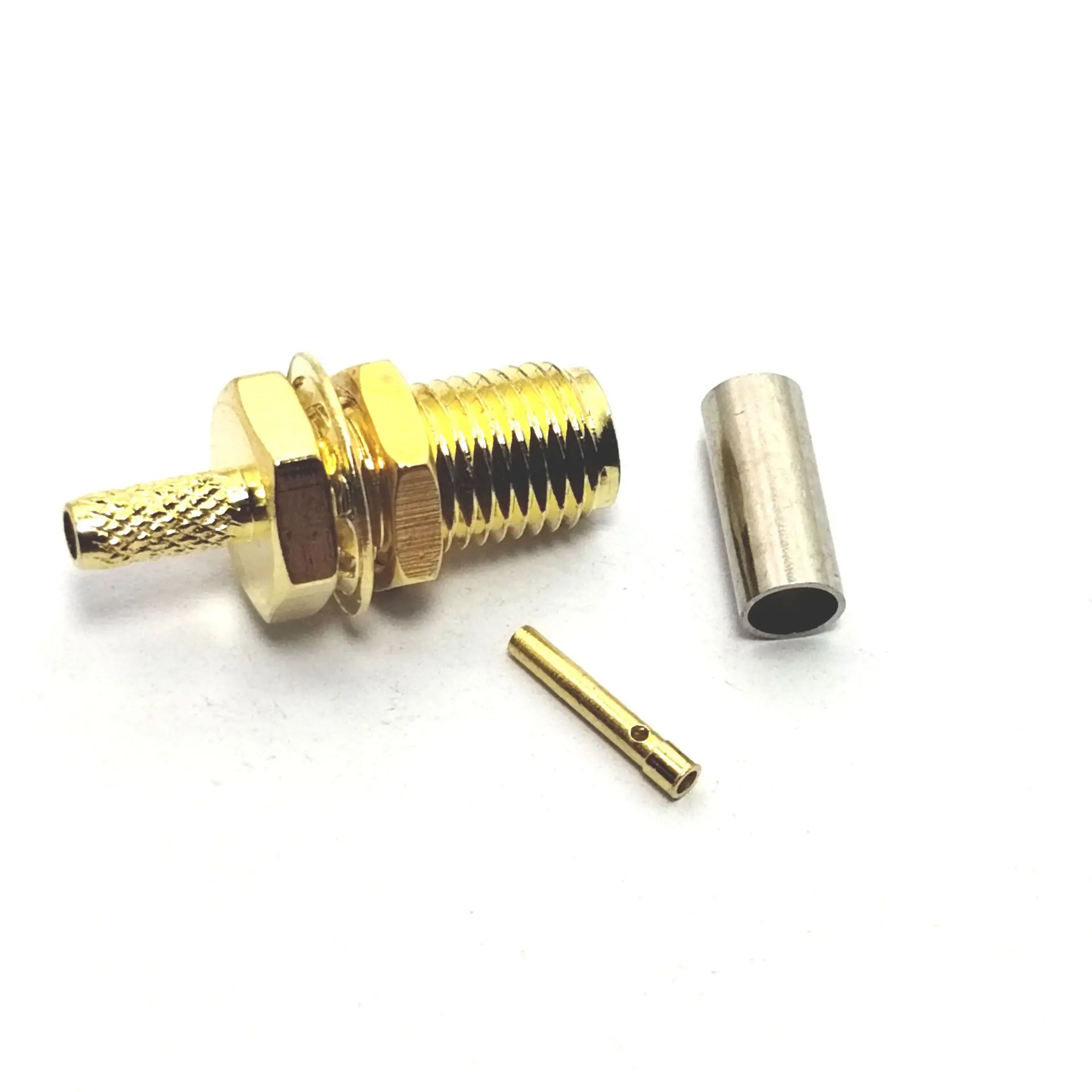 Prix d'usine : fiche femelle SMA, type hembra, pour montage sur panneau, à sertir, pour câble RG316, connecteur coaxial RF, convertisseur, connecteur en stock