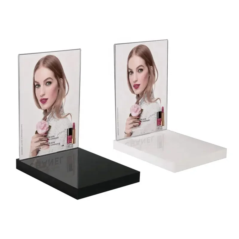 Premium Product Glorifier Unit Countertop Cosmetic Perfume Luxury Display Stand Clear Acrylic Glorifier With Poster