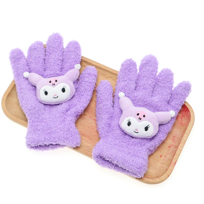 Kuromi Clamshell Gloves Kuromi Winter Student Plush And Fleesy Thick ...